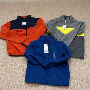 NWT 3 piece Boys Fleece Jackets Top - Uniqlo and Children Place
